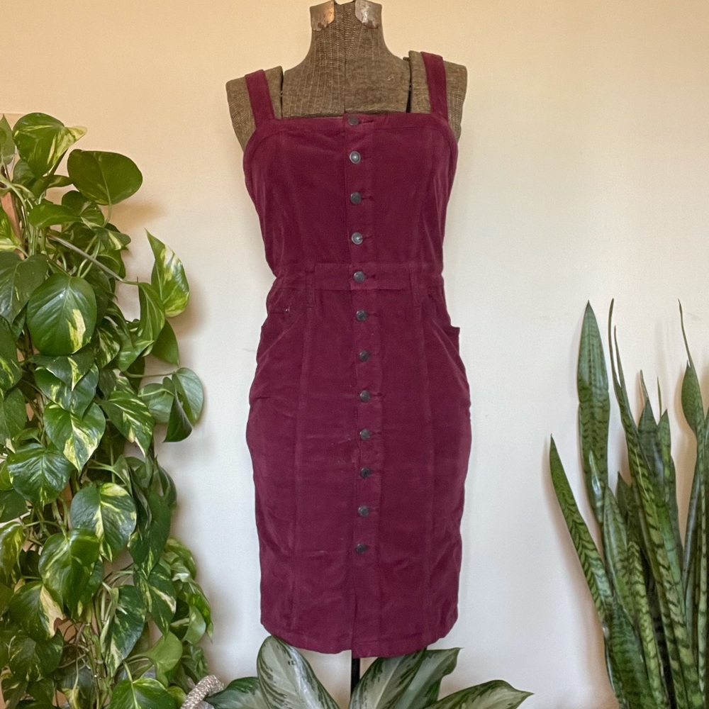 Free People button up dress in dark raspberry!